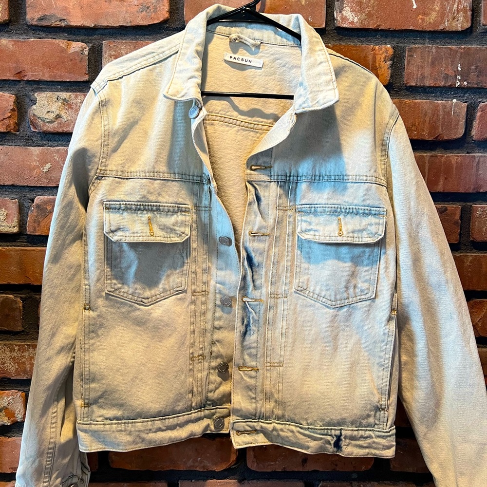 PacSun Denim jacket, whitewashed grunge yellow